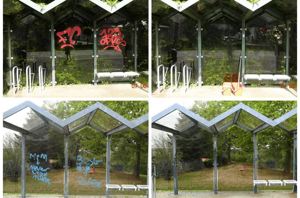 Graffitientfernung Haltestellenreinigung Wartehallen in NRW